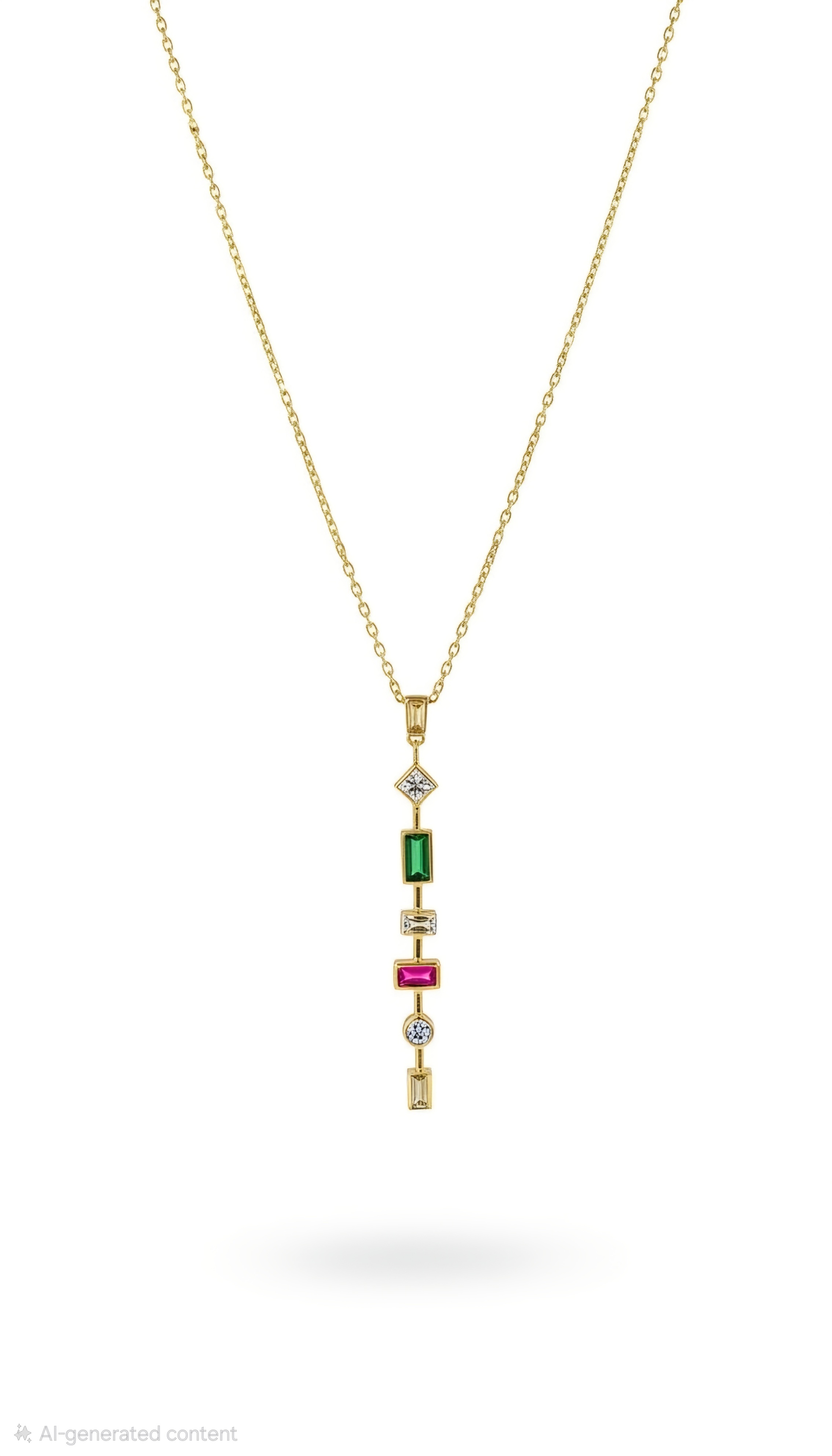 Multi-Stone Vertical Bar Necklace